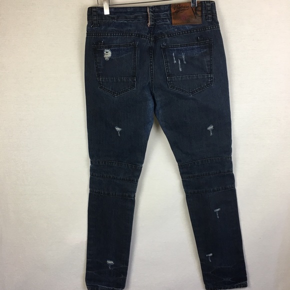 Mens Square Zero Distressed Slim Jeans - Picture 3 of 5